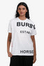 Burberry White/Black Logo Printed T-Shirt Size XXS