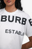 Burberry White/Black Logo Printed T-Shirt Size XXS