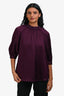 Erdem Purple Novara Puff Sleeve Top Size 2 US