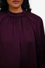 Erdem Purple Novara Puff Sleeve Top Size 2 US