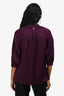 Erdem Purple Novara Puff Sleeve Top Size 2 US