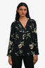 Joie Black Silk Floral Printed Button Shirt Size XS
