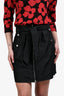 Celine Dark Denim Zip Detailed Belted Mini Skirt Size 40