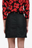 Celine Dark Denim Zip Detailed Belted Mini Skirt Size 40
