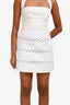 Prada 2014 White Pattern Detailed Mini Skirt Size 40