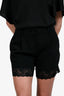 Moschino Couture Black Pleated Front Lace Detailed Shorts Size 6 US