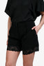 Moschino Couture Black Pleated Front Lace Detailed Shorts Size 6 US