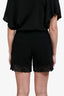 Moschino Couture Black Pleated Front Lace Detailed Shorts Size 6 US