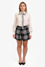 Alexander Wang Black/White Tartan Patterned Shorts Size 6
