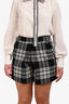 Alexander Wang Black/White Tartan Patterned Shorts Size 6