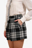 Alexander Wang Black/White Tartan Patterned Shorts Size 6