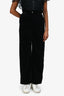 Miu Miu 2021 Black Velvet Paper Bag Cinched Waisted Pants Size 36