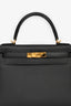 Hermès 2018 Black Epsom Leather Kelly 28 with Strap
