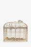 Pre-Loved Chanel™ 2025 S/S Runway Gold Toned Metal Crystal Strass 'Bird Cage Minaudière' Bag