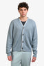 Hermès Blue Linen Button Down Cardigan Size L Mens