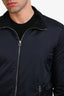 Hermès Navy Nylon/Fleece 'Warm Up' Jacket Size M Mens