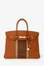 Hermès 2012 Brown Clemence/Lizard Leather Club Birkin 35 GHW