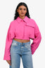 Jacquemus Hot Pink Linen Blend Crop Jacket Size 36