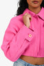 Jacquemus Hot Pink Linen Blend Crop Jacket Size 36
