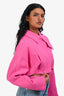 Jacquemus Hot Pink Linen Blend Crop Jacket Size 36