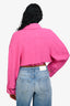 Jacquemus Hot Pink Linen Blend Crop Jacket Size 36