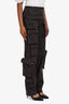 Off-White Brown High-Waisted Cargo Pants Size 38