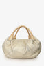 Fendi Gold/Silver Leather Woven Top Handle Bag