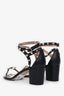 Valentino Black Leather Wrap-Around Rockstud Heels Size 38.5