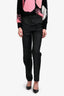 Rotate Birger Christensen Black Patterned Satin High Waisted Belted Pants Size 4