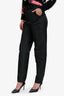 Rotate Birger Christensen Black Patterned Satin High Waisted Belted Pants Size 4