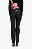 Rotate Birger Christensen Black Patterned Satin High Waisted Belted Pants Size 4