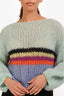 Maiami Blue/Multicolour Mohair Chunky Open Knit Long Sleeve Sweater Size S/M
