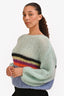 Maiami Blue/Multicolour Mohair Chunky Open Knit Long Sleeve Sweater Size S/M