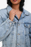 Agolde Blue Denim Light Wash Oversized Denim Jacket Size XS
