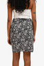 Isabel Marant Étoile Black/White Floral Print Ruched Mini Skirt Size 38