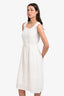 Reformation White Cotton Drawstring Sleeveless Midi Dress Size 4