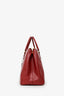 Prada Burgundy Saffiano Leather Large Double Zip Galleria Tote With Strap
