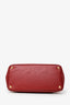 Prada Burgundy Saffiano Leather Large Double Zip Galleria Tote With Strap