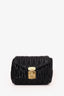 Miu Miu Black Matelassé Napa Chain Flap Shoulder Bag