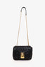 Miu Miu Black Matelassé Napa Chain Flap Shoulder Bag