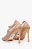 Bottega Veneta Beige Mesh/Leather Ankle Chain D'orsay Pumps Size 38