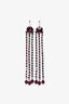 Miu Miu Silver Tone Metal/Purple Crystal Fringe Ear Pendants