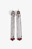 Miu Miu Silver Tone Metal/Purple Crystal Fringe Ear Pendants