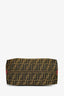 Fendi Brown Zucca Canvas/Red Leather 'Piccola' Shoulder Bag