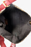 Fendi Brown Zucca Canvas/Red Leather 'Piccola' Shoulder Bag