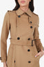 Burberry Brown Wool Mid Length Trench Coat Size 4