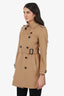Burberry Brown Wool Mid Length Trench Coat Size 4
