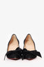 Christian Louboutin Black Suede Heels With Bow Detail Size 36.5