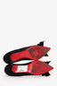 Christian Louboutin Black Suede Heels With Bow Detail Size 36.5