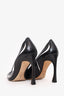 Christian Dior Black Leather/PVC Flared Heels Size 36.5